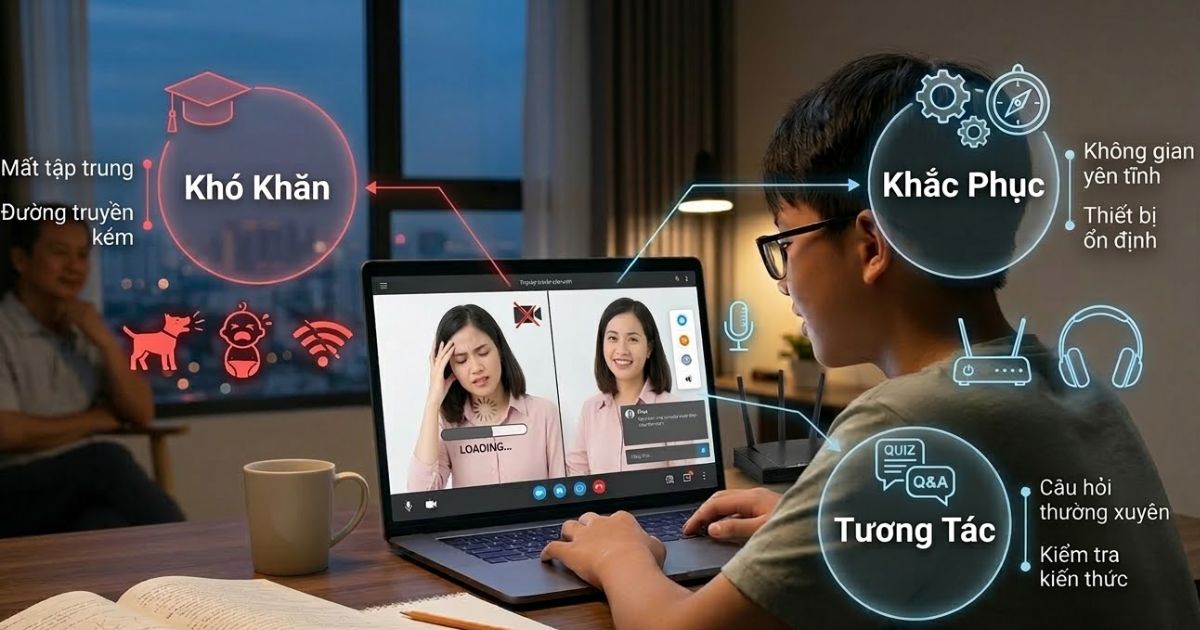 Khó khăn khi học với gia sư online