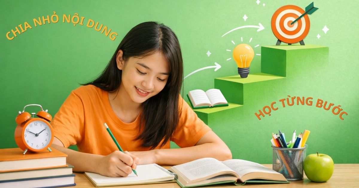 Chia nhỏ nội dung và học theo từng bước