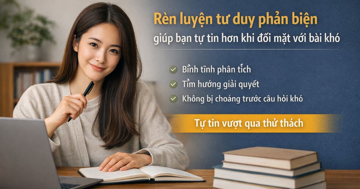 Rèn luyện tư duy phản biện giúp bạn tự tin hơn khi đối mặt với bài khó
