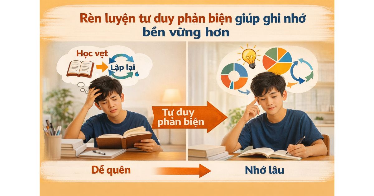 Rèn luyện tư duy phản biện giúp việc ghi nhớ trở nên bền vững hơn